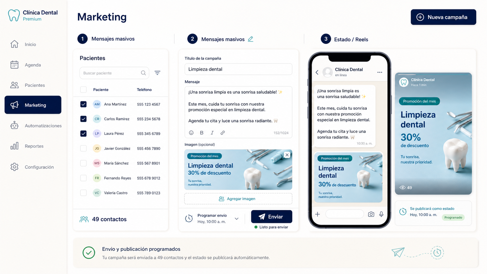 Campañas masivas y Estados de WhatsApp desde OdonSys